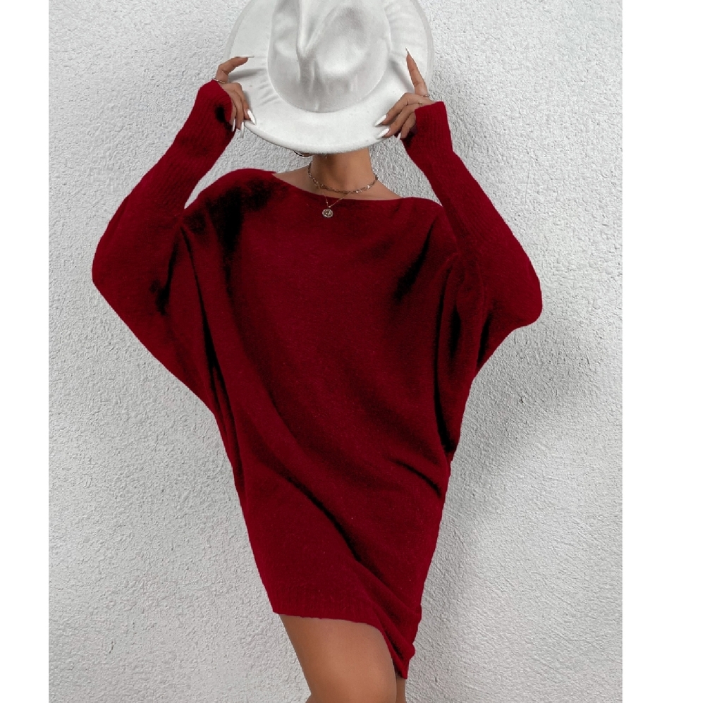 Burgundy Bat Wing Dress Small NWOT